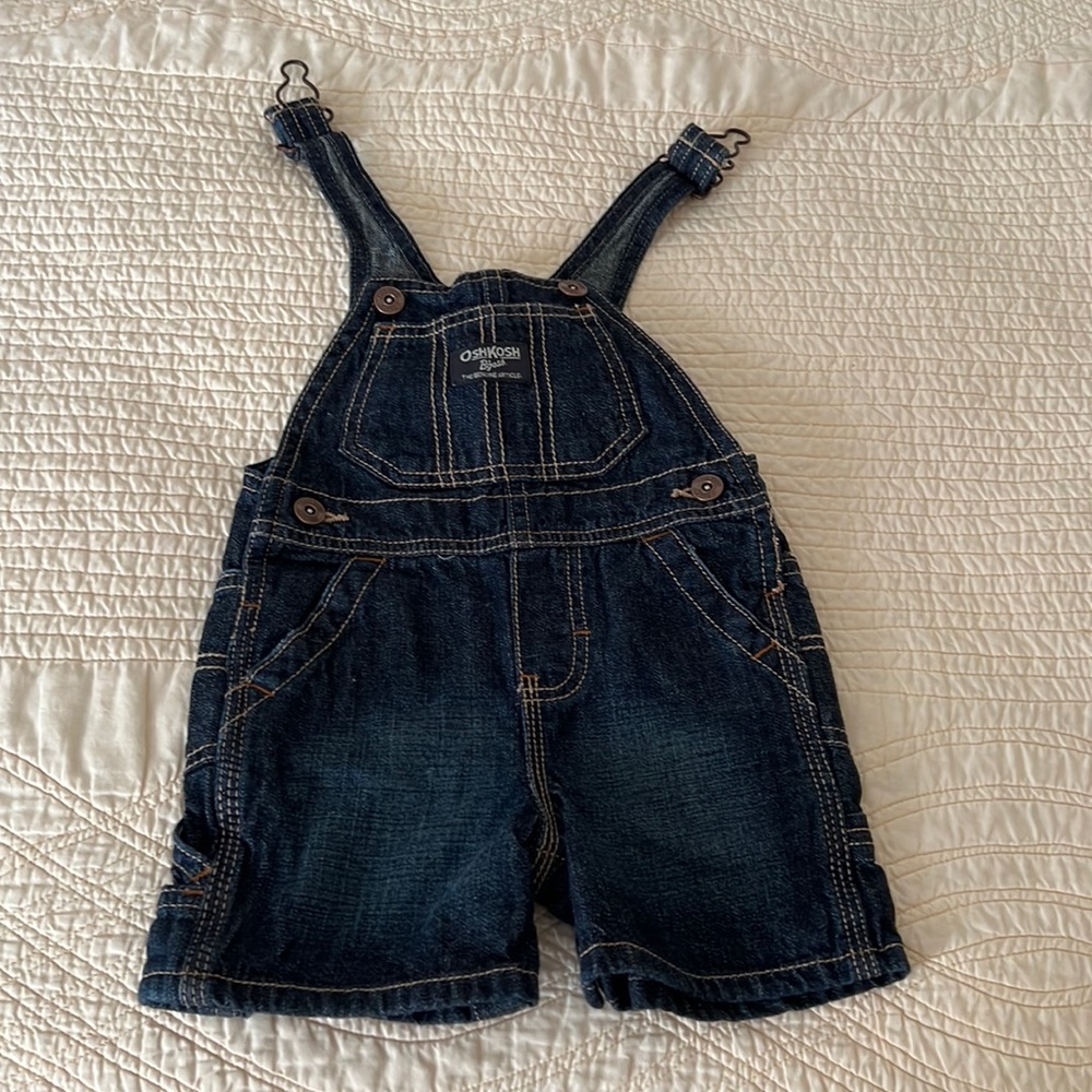 OshKosh dark indigo short overalls